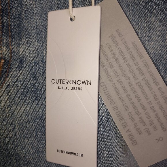 Men's Outerknown S.E.A. Jeans Drifter Tapered Fit in Baja Blue. - Picture 2 of 6